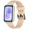 Correa de silicona transpirable con doble hebilla perforada en forma de U para Huawei Band 11 / Band 11 Pro (rosa claro)