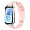 Correa de reloj de silicona transpirable perforada plana con hebilla invertida para Huawei Band 11 / Band 11 Pro (rosa)