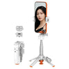 T13Y Soporte para teléfono con mango de aleación de zinc con apertura automática, palo selfie Bluetooth y trípode extensible (blanco)