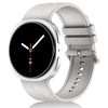 Correa de silicona de color sólido con rayas verticales para Galaxy Watch9 / 8 / 9 Classic / 8 Classic. Tamaño: L (Starlight).
