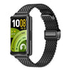 Correa de acero inoxidable plegable con cierre magnético de malla en zigzag para Huawei Band 11 / Band 11 Pro Slim (Negra)