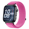 Correa de reloj de nailon tejido con cierre de velcro e interfaz metálica para Huawei Watch Fit 5 / Fit 5 Pro (rosa peonía)