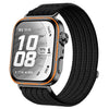 Correa de reloj transpirable de nailon tejido con cabeza metálica para Huawei Watch Fit 5 / Fit 5 Pro (Negro)