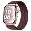 Correa de reloj de nailon tejido transpirable con cabeza metálica y tacto de nube para Huawei Watch Fit 5 / Fit 5 Pro (morado ahumado)