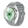 Correa de reloj híbrida de silicona y cuero vegano de 20 mm con costuras (gris)