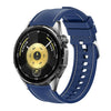 Correa de reloj híbrida de silicona y cuero vegano de 20 mm con costuras (azul marino)