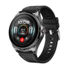 Correa híbrida de silicona y cuero vegano de microfibra cosida para Huawei Watch Buds 2 (negra)