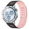 Correa de reloj magnética de silicona de 20 mm con diseño de color macaron (negro y rosa)