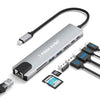Estación de acoplamiento Lemorele TC19L Plus 8 en 1 con pantalla 4K, Ethernet y adaptador PD de 100 W.