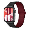Correa de silicona magnética con hebilla invertida de tres cuentas para Huawei Watch Fit 5 / Fit 5 Pro / Fit 4 (Negro/Rojo Vino)