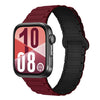 Correa de silicona magnética con hebilla invertida de tres cuentas para Huawei Watch Fit 5 / Fit 5 Pro / Fit 4 (rojo vino y negro).