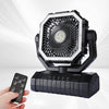 Ventilador de escritorio con gancho para tienda de campaña WG353 para exteriores, con batería de 20000 mAh (negro)