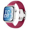 Correa de silicona plegable con hebilla y textura moleteada para Huawei Watch Fit 5 / Fit 5 Pro / Fit 4 (rojo vino)
