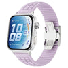Correa de silicona con hebilla plegable y textura moleteada para Huawei Watch Fit 5 / Fit 5 Pro / Fit 4 (morado claro)