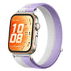 Correa de reloj Huawei Watch Fit 5 / Fit 5 Pro / Fit 4 con costuras de hilo de plumas, bucle de nailon e interfaz metálica (morado)