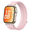 Correa de reloj Huawei Watch Fit 5 / Fit 5 Pro / Fit 4 con costuras de hilo de plumas, de nailon y con interfaz metálica (rosa perla).