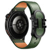 Correa de reloj de cuero genuino de 18 mm con hebilla magnética de doble G (verde y negro)