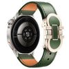 Correa de reloj de cuero genuino de 20 mm con hebilla magnética doble G (verde estrellado)