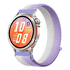 Correa de reloj de nailon con bucle cosido con hilo de plumas de 22 mm (morado)