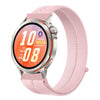 Correa de reloj de nailon con bucle cosido con hilo de plumas de 20 mm (rosa perla)