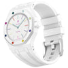 Correa de silicona con hebilla de acero inoxidable integrada para Swatch Royal Pop / Audemars Piguet (Blanco)