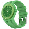Correa de silicona con hebilla de pasador de acero inoxidable integrada para Swatch Royal Pop / Audemars Piguet (verde)