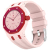 Correa de silicona con hebilla de acero inoxidable integrada para Swatch Royal Pop / Audemars Piguet (rosa claro rojizo)