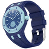 Correa de silicona con hebilla de acero inoxidable integrada para Swatch Royal Pop / Audemars Piguet (azul oscuro/azul cielo)