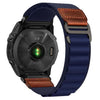 Correa de reloj For Gamin de 20 mm con etiqueta retro de cuero vegano y bucle de nailon Alpine (azul marino)