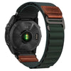 Correa de reloj For Gamin de 26 mm con etiqueta retro de cuero vegano y bucle de nailon Alpine (verde oscuro)