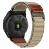 Correa de reloj For Gamin de 26 mm con etiqueta retro de cuero vegano y bucle de nailon Alpine (Verde oliva)