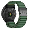 Correa de reloj Gamin de 20 mm con hebilla de paracaídas, ancha y acanalada, de nailon (verde y negro).