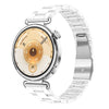 Correa de reloj de resina de 22 mm con cierre de mariposa delgado y tres cuentas (blanco cerámico)