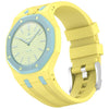 Correa de silicona de color contrastante con hebilla de acero inoxidable integrada para Swatch Royal Pop (Amarillo Azul Cielo)