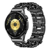 Correa de reloj de acero inoxidable de 18 mm con cierre de mariposa y diseño de bala, estilo cubano (negra).