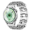 Correa de reloj de acero inoxidable de 22 mm con cierre de mariposa y diseño de eslabones cubanos (plateada)