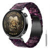Correa de reloj de resina de 18 mm con cierre de mariposa y tres cuentas, incluye herramienta para quitarla (morado y negro).
