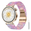 Correa de reloj de resina de 20 mm con cierre de mariposa y tres cuentas, incluye herramienta para quitarla (rosa pastel).