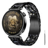 Correa de reloj de resina de 20 mm con cierre de mariposa y tres cuentas, incluye herramienta para quitarla (negro mixto).