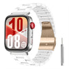 Correa de resina con cierre de mariposa y tres cuentas para Huawei Watch Fit 5 / Fit 5 Pro / Fit 4, con herramienta para quitar (Blanco Cerámico).