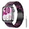 Correa de resina con cierre de mariposa y tres cuentas para Huawei Watch Fit 5 / Fit 5 Pro / Fit 4, con herramienta para quitar (morado y negro).