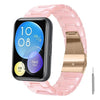 Correa de resina con cierre de mariposa y tres cuentas para Huawei Watch Fit 2, con herramienta para quitar (rosa).
