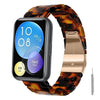 Correa de resina con tres cuentas y cierre de mariposa para Huawei Watch Fit, con herramienta para quitar (imitación carey).