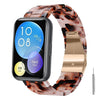 Correa de resina con cierre de mariposa y tres cuentas para Huawei Watch Fit, con herramienta para quitar (rojo/gris).