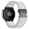Correa de reloj de nailon ancha acanalada de 18 mm con hebilla de paracaídas para uso todoterreno (blanco y negro)
