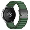 Correa de reloj de nailon ancha acanalada de 18 mm con hebilla de paracaídas para uso todoterreno (verde y negro)