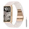 Correa de resina con cierre de mariposa y tres cuentas para Huawei Band 11 / Band 11 Pro, con herramienta para quitar (blanco mixto).