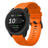 Correa de reloj de silicona de color liso con textura de sarga de 22 mm (naranja)