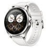 Correa de reloj híbrida de cuero y silicona de 22 mm con botón de liberación rápida (blanco perla)