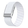 Correa de reloj de nailon elástico con diseño de diamante de una sola fila para electrocardiograma WHOOP 5.0 (blanca)